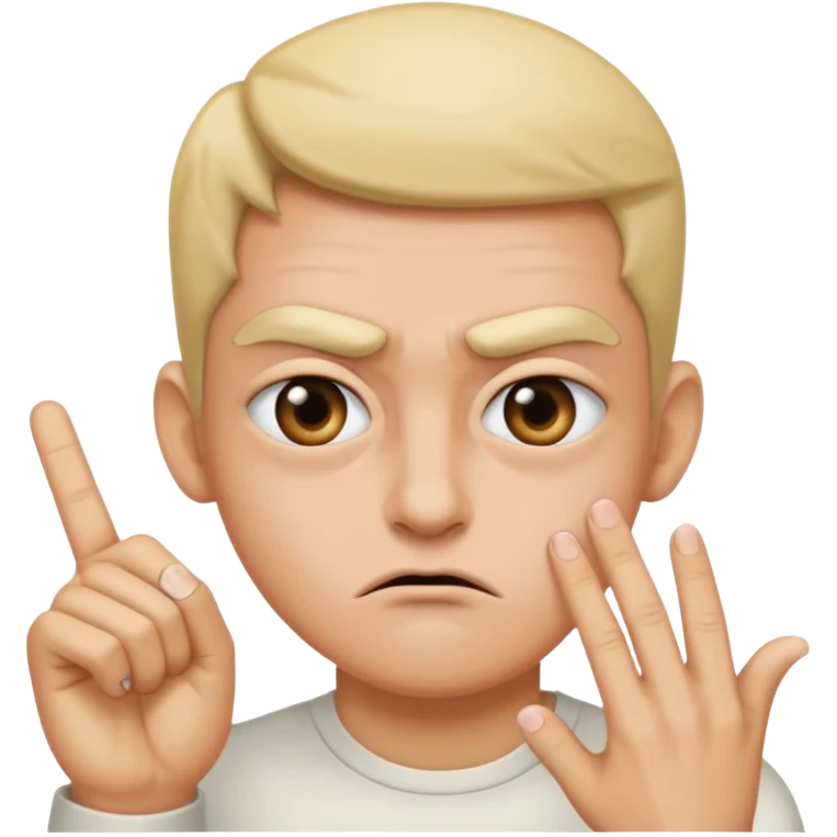 person giving stink eye while flipping me off emoji
