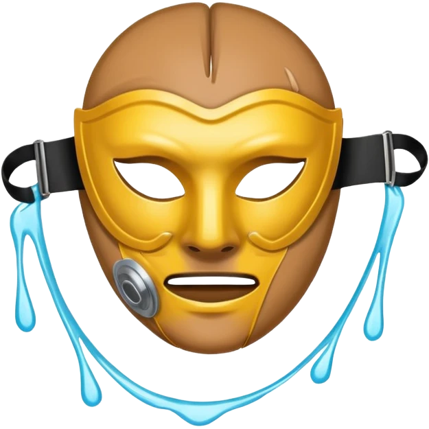 Figure ripping a mask in half, energy leaking from the tear emoji