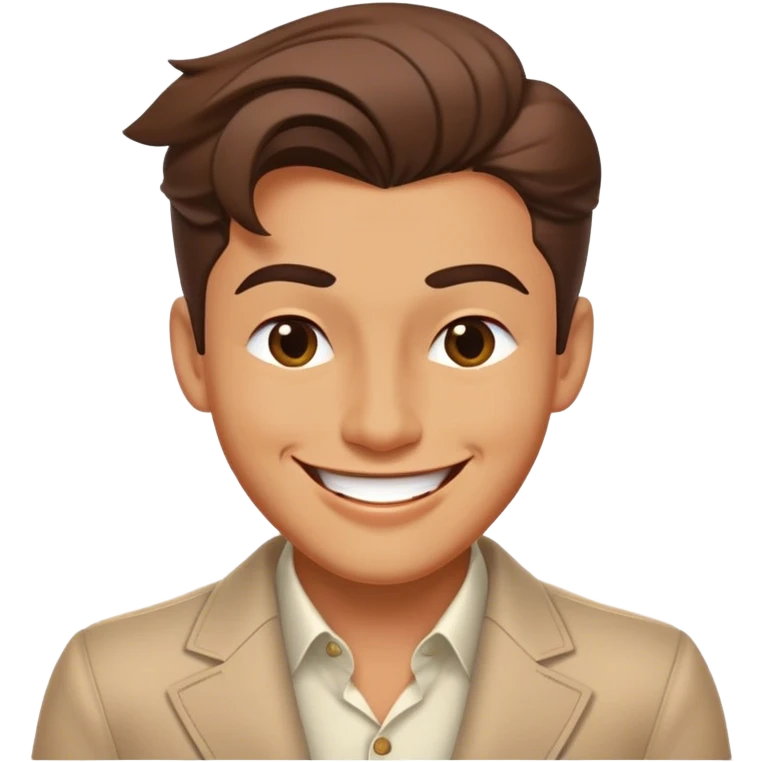 A confident man with a charming smile, a stylish outfit, and a playful or flirty demeanor. He stands with a relaxed posture, winking at someone, exuding an air of charm and charisma. His appearance is well-groomed, and he gives off a confident yet mischievous vibe emoji