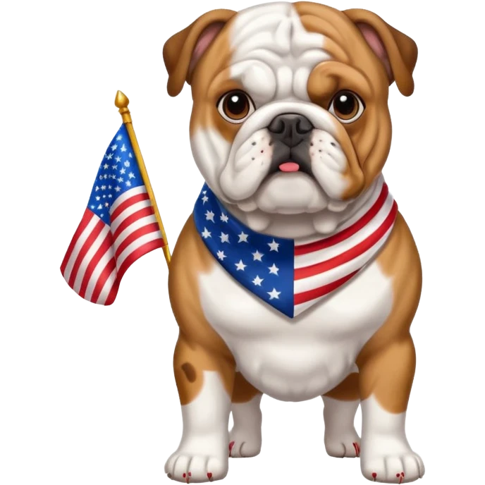 Bulldog wearing a USA flag  emoji
