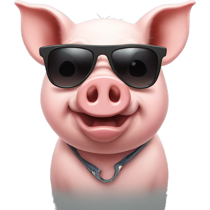 Pig wearing sunglasses emoji