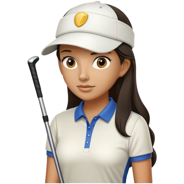 Female golf player with long dark hair emoji