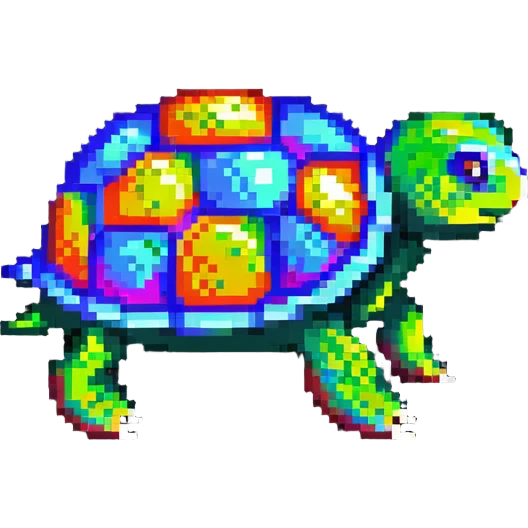 side view simple colorful turtle emoji