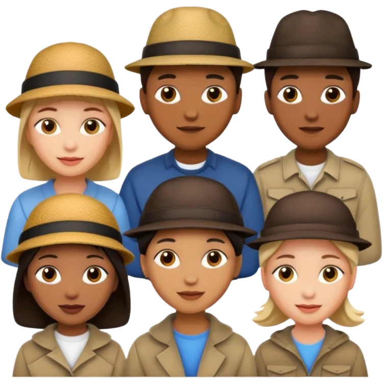 masked people with hats emoji