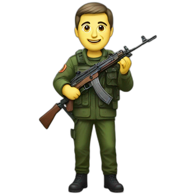 Zelensky with ak-27 emoji