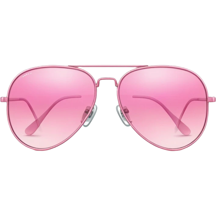 pink aviator glasses, classic pilot style with pink tinted lenses and thin metal frame emoji