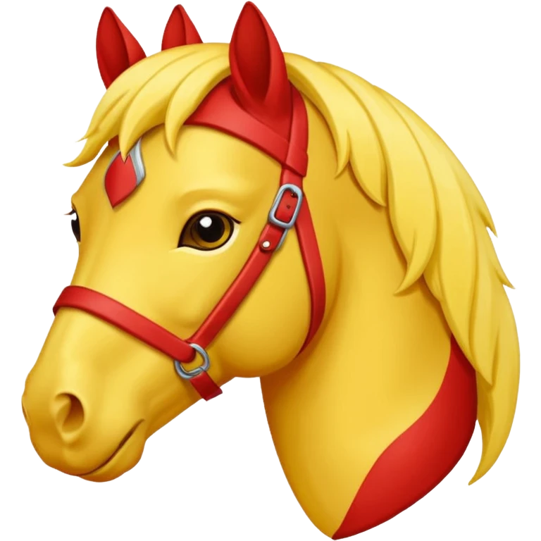 Cavalo vermelho e amarelo pastel emoji
