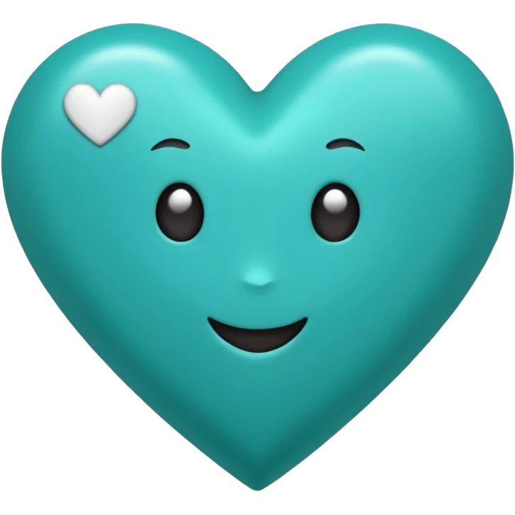 Teal heart with 'you rock!'  emoji