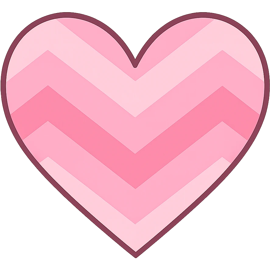 heart with a pink chevron design, clean digital illustration, no background emoji