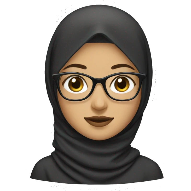 Hijab girl with squared glasses  emoji