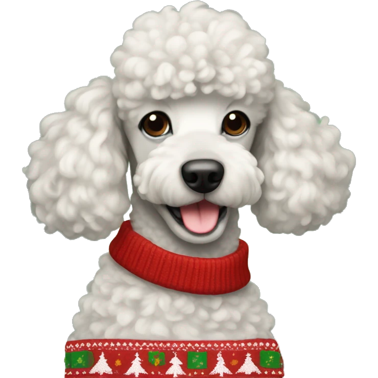 Poodle in Christmas sweater  emoji