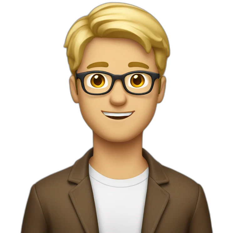 Corentin collégien lunette intéligent brun-blond emoji