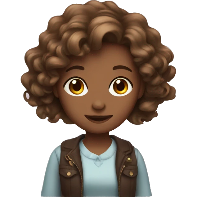 Girl With brown wavy hair emoji