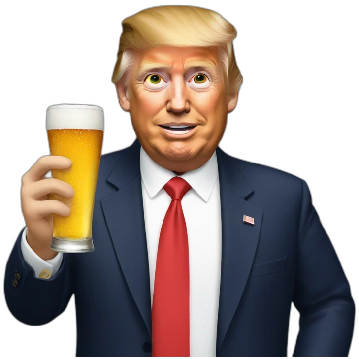 Donald trump drink beer emoji