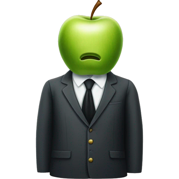 Magritte son of the man Apple emoji