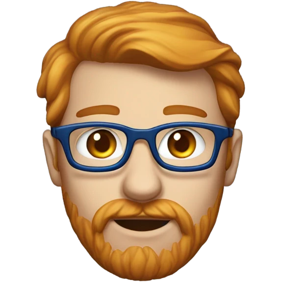 Homme roux lunette et yeux bleu emoji