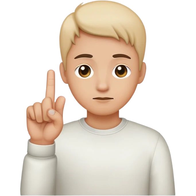 Middle finger and shy emoji