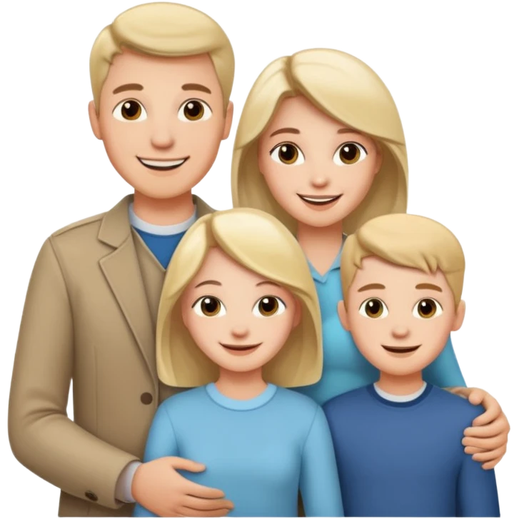 Couple of married man and woman with one kid teenager  emoji