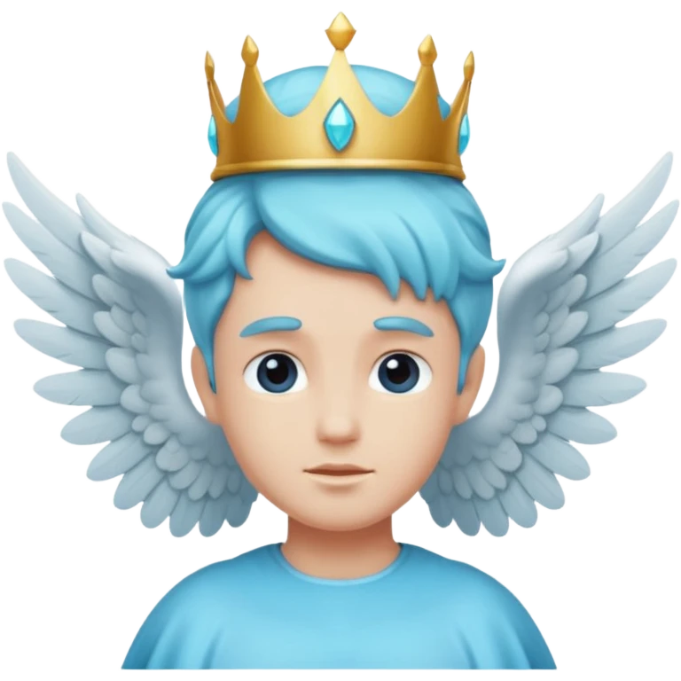 an angel with a cyan crown on his head, 4 wings emoji