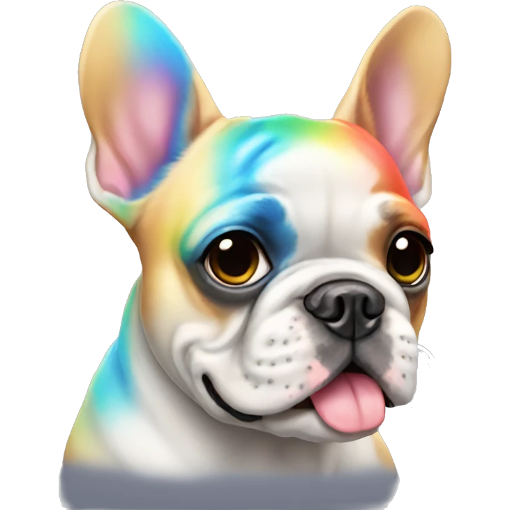 Rainbow french bulldog  emoji