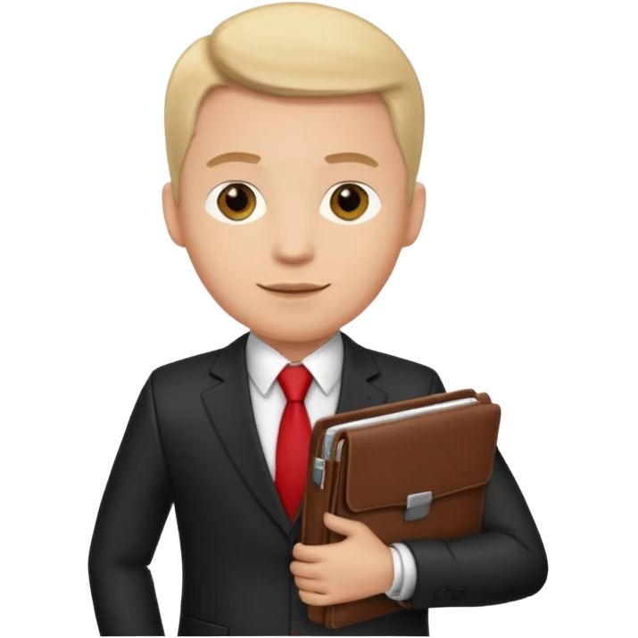 a financier man with a portfolio emoji