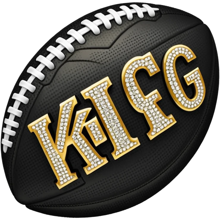 Rhinestone football that says KKG in it  emoji