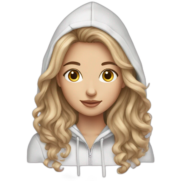 chatain hair white skin girl hoodie emoji