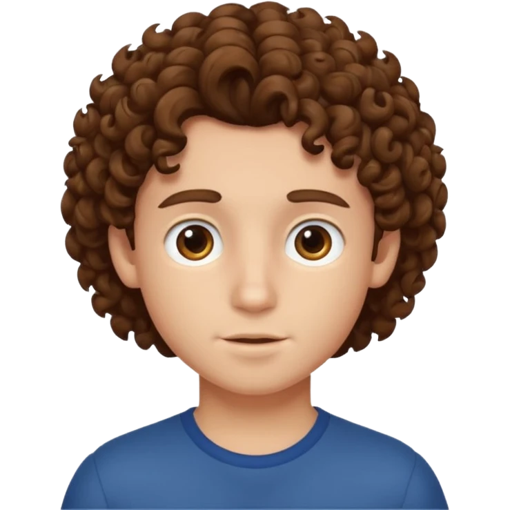 boy, curly hair, emoji
