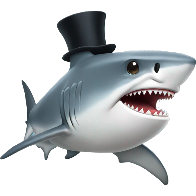 shark with tophat emoji