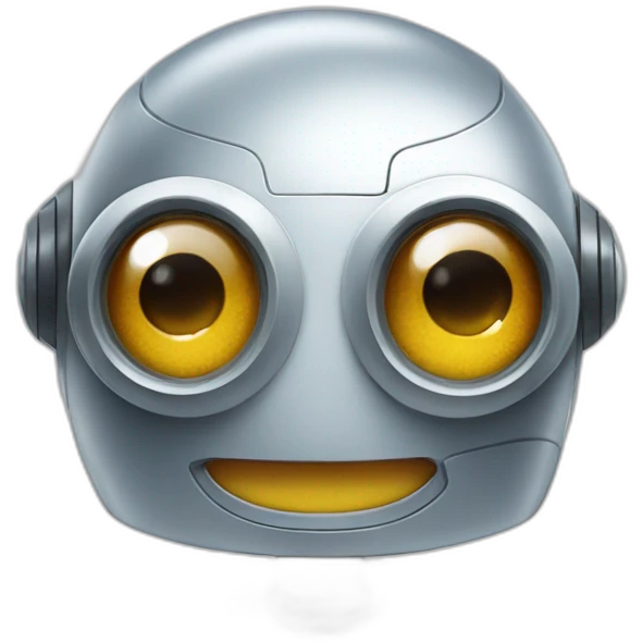 smiling robot with big cute eyes emoji