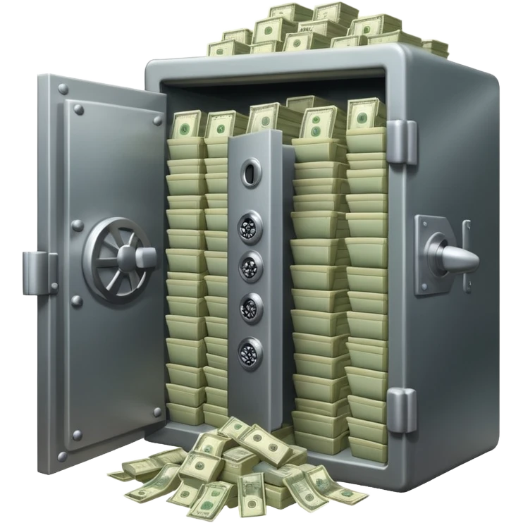 unlocked bank vault full of cash emoji