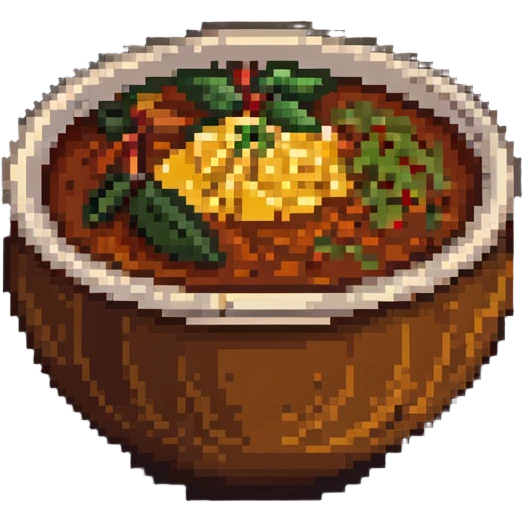 pixel art bowl of chutney with spices emoji