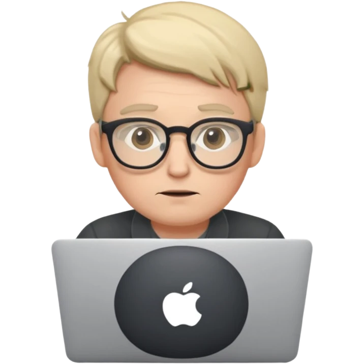 developer with glasses using a Mac laptop emoji