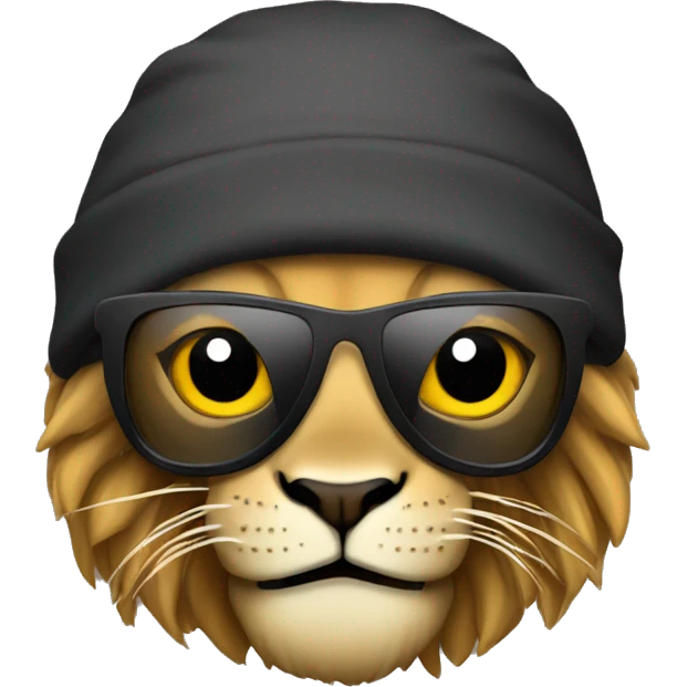 Lion wearing a ski mask emoji