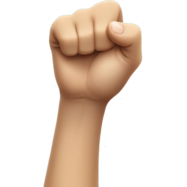 hand as a fist but fingers half closed, thumb open emoji