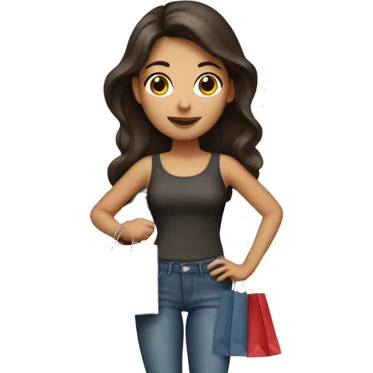 Brunette girl with shopping bags emoji