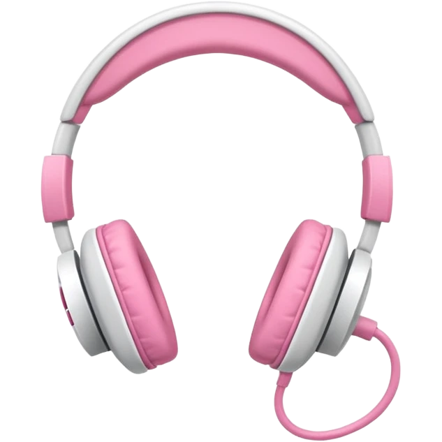 Crie um fone de ouvido Branco. Com lacinhos rosas emoji