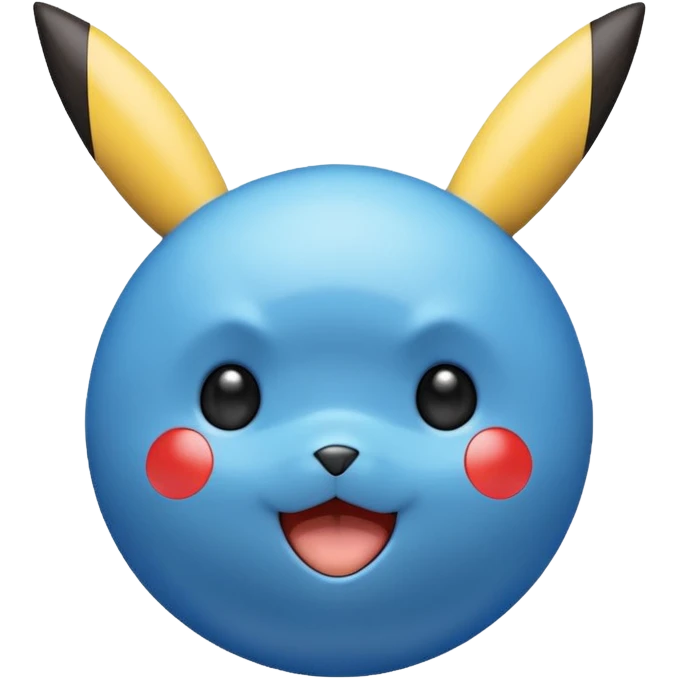 A blue Pokéball with highlights, anime Pikachu style, emoji style, variation 1 emoji