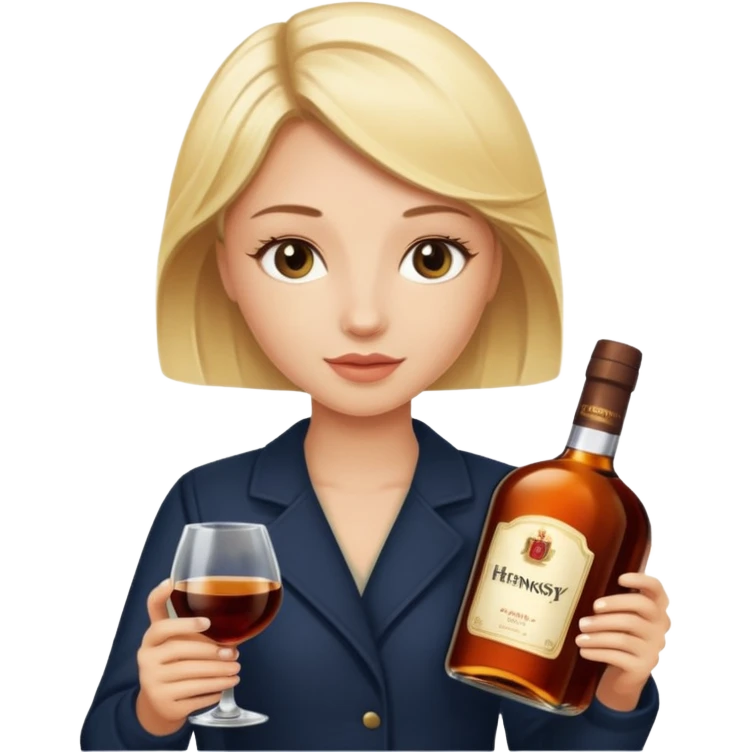 Blonde girl with Hennessy bottle  emoji