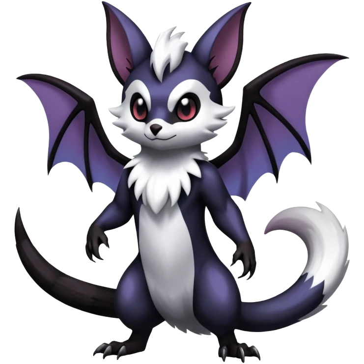 Shiny Dark Furret-Absol-Noibat-Noivern-Hybrid (Full body) emoji