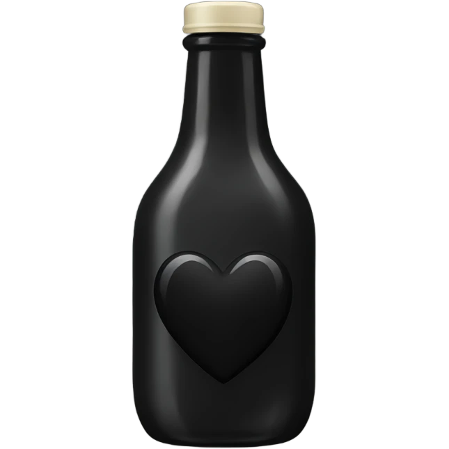  black heart shaped bottle emoji