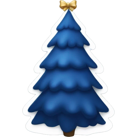 dark blue christmas tree with white bow emoji