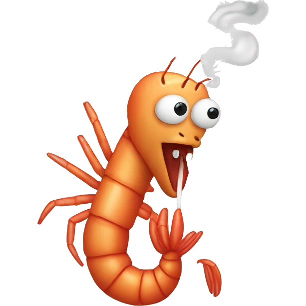 Shrimp Smoking cigarette  emoji