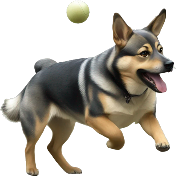 Swedish Vallhund catching ball emoji