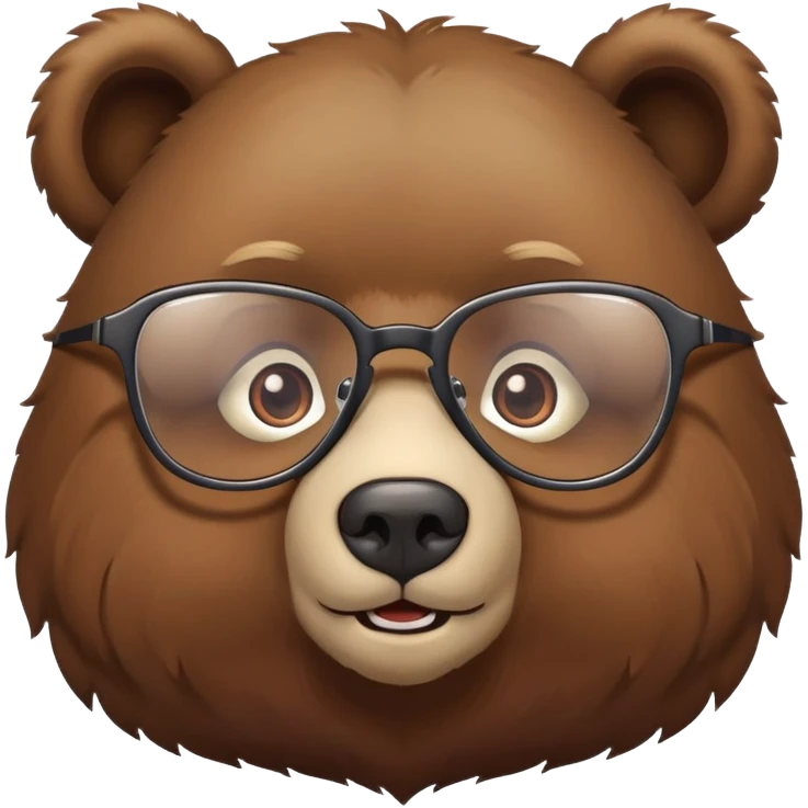 Bear with glasses  emoji