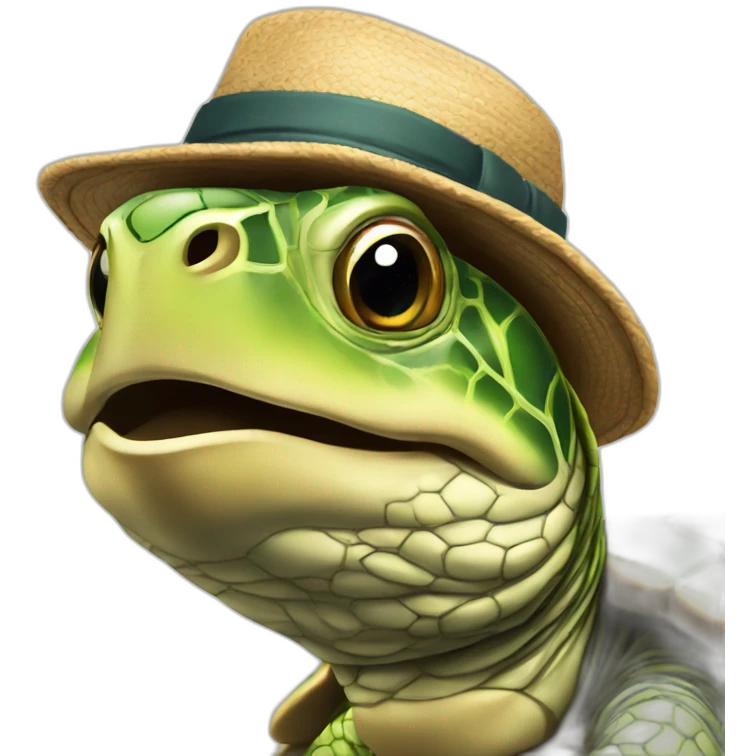Tortue avec chapeau emoji