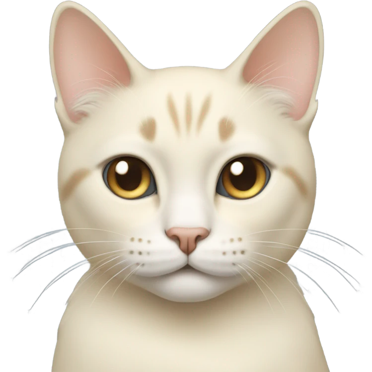Cream colored cat face with grey eyes emoji