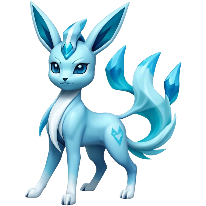 Futuristic Glaceon-suicune-hybrid, full body emoji