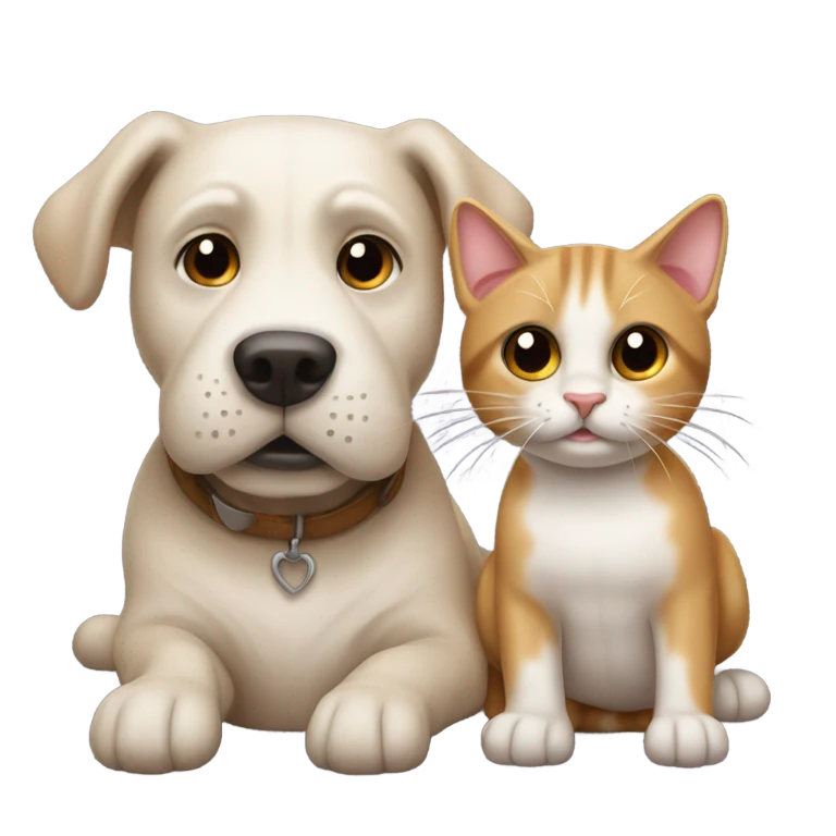Perro con gato emoji