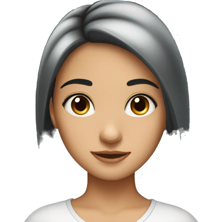 pont tail with black hair girl with small eyes emoji